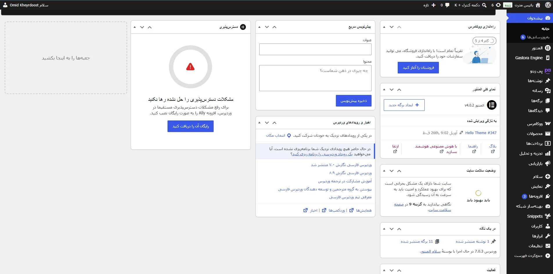 پنل وردپرس